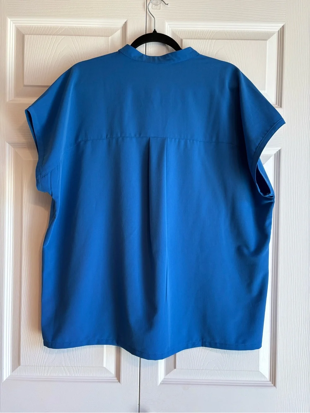 Mandala Scrub Top Royal Blue V-Neck Oversized Style Short Sleeve Top Size Large - Picture 7 of 9